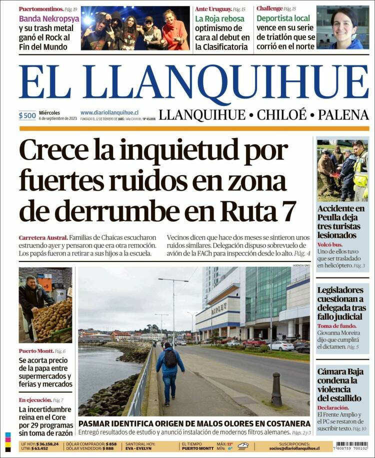 Portada de El Llanquihue (Chile)