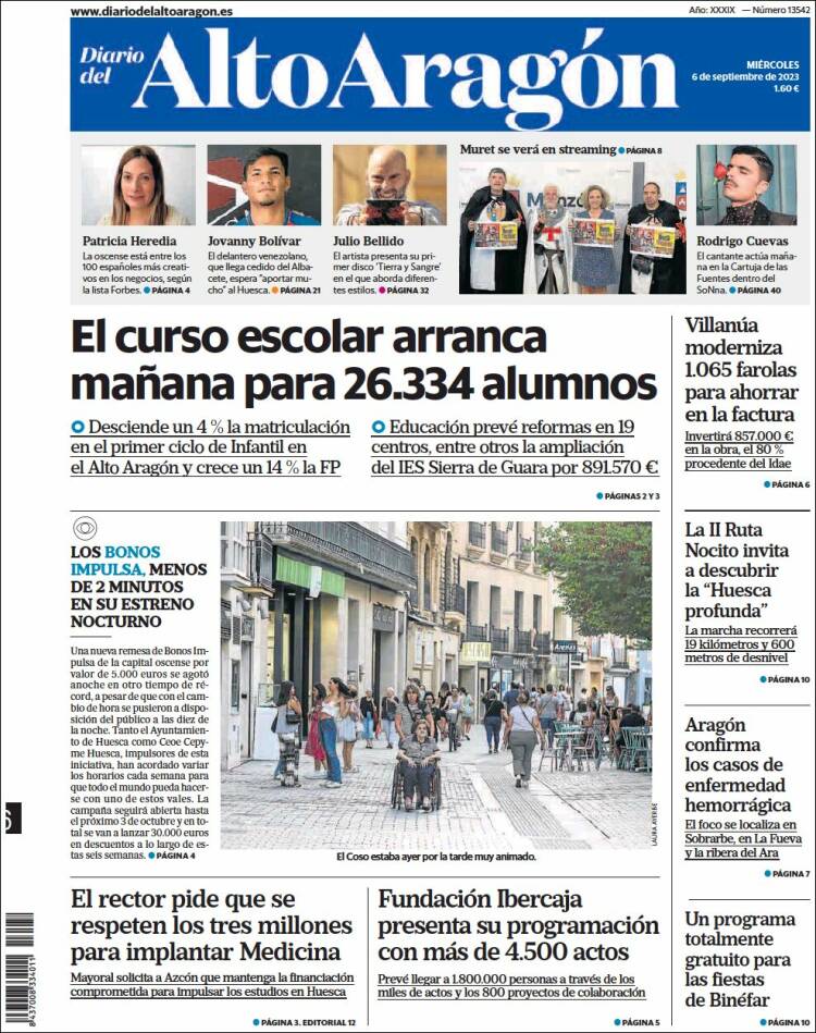Portada de Diario del AltoAragón (España)