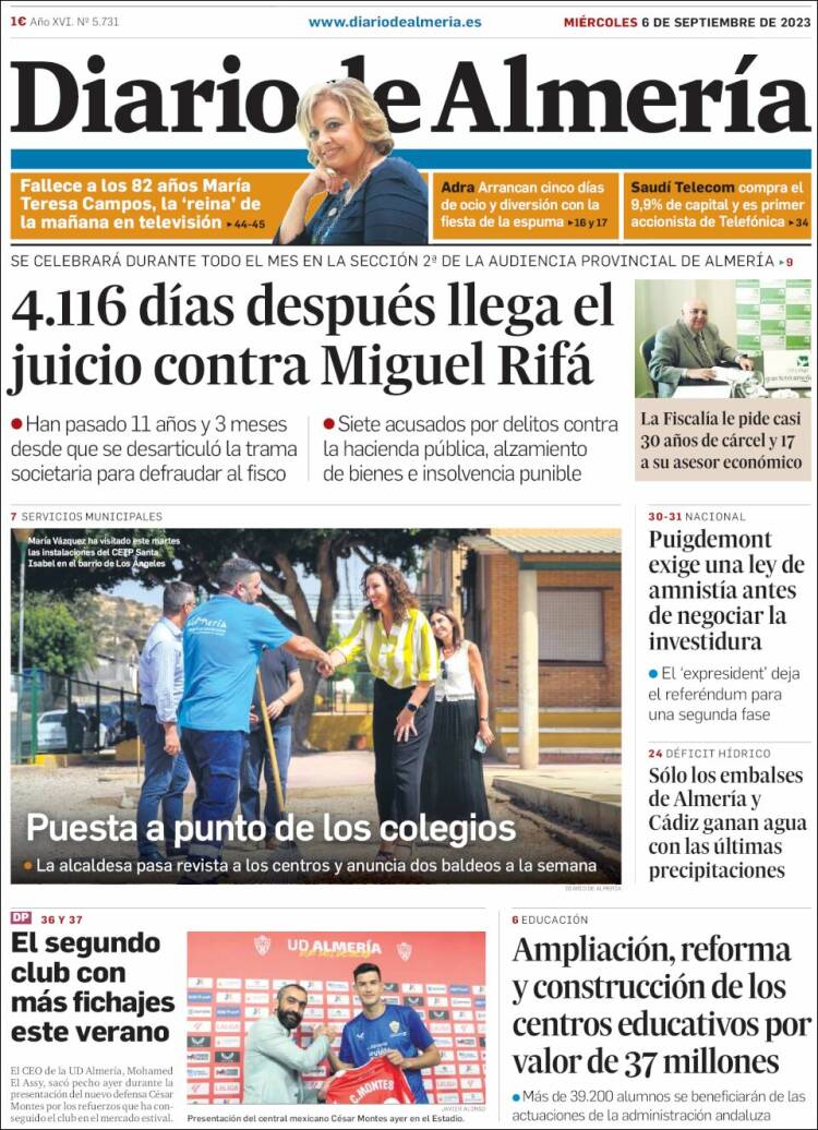 Portada de Diario de Almería (Espa&ntilde;a)