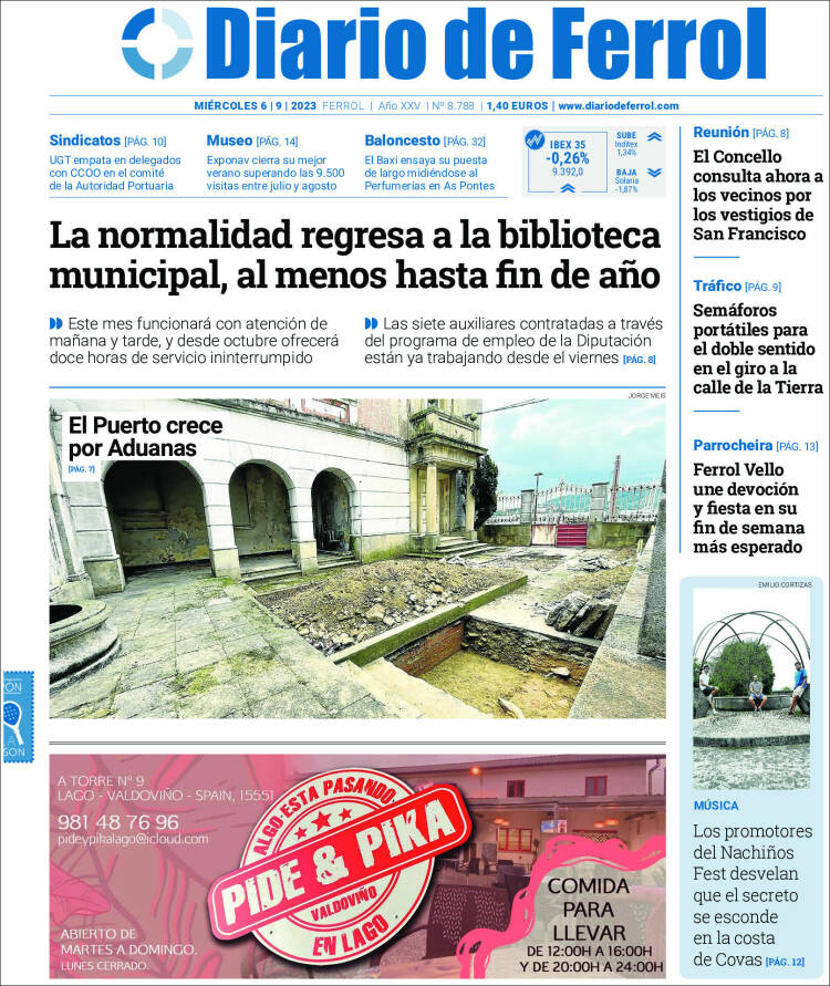 Portada de Diario de Ferrol (España)