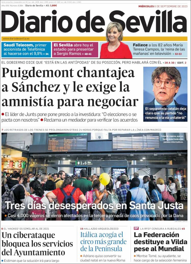 Portada de Diario de Sevilla (España)