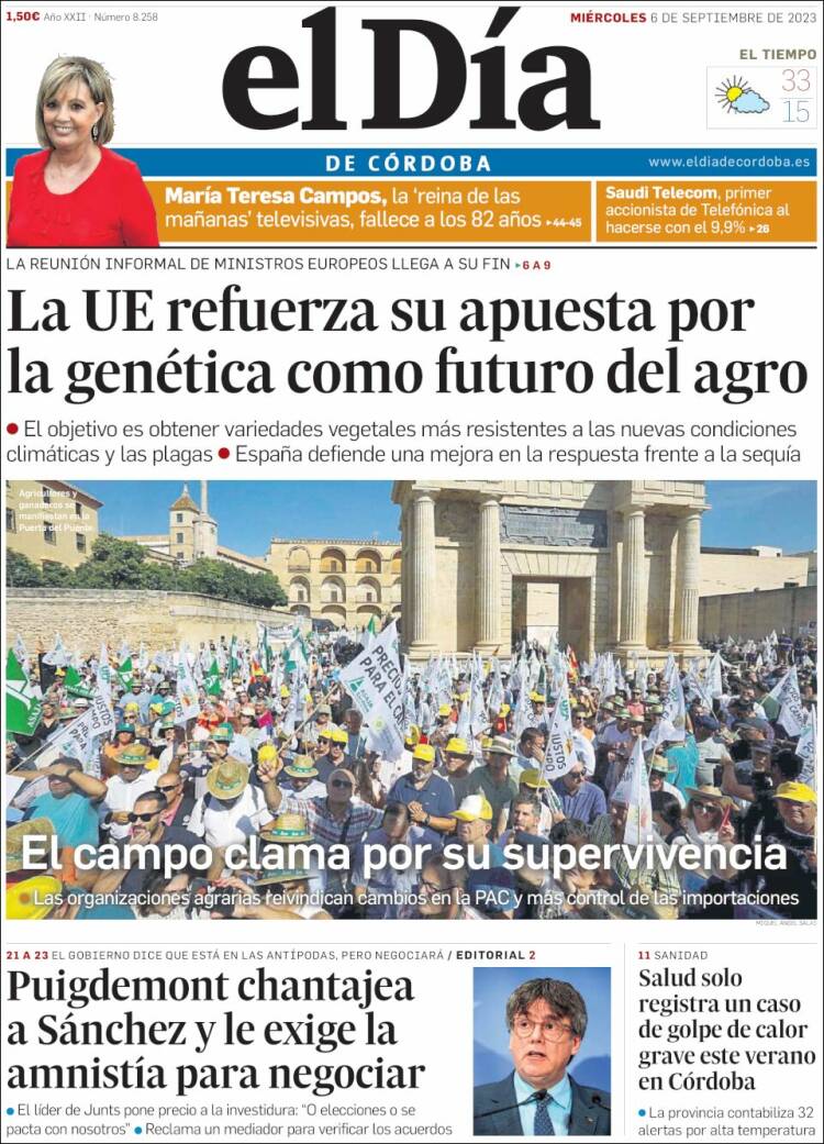 Portada de El Día de Córdoba (Espa&ntilde;a)