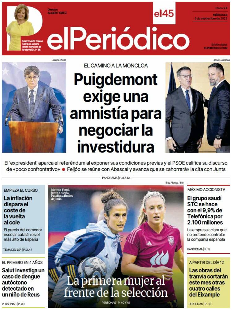 Portada de El Periódico (España)