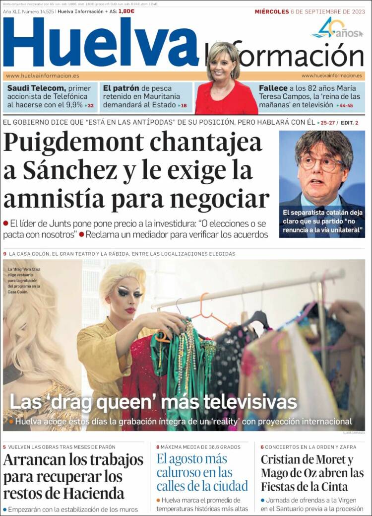 Portada de Huelva Información (Espa&ntilde;a)