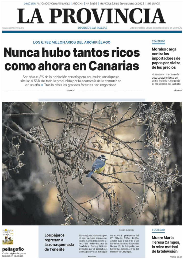 Portada de La Provincia (España)