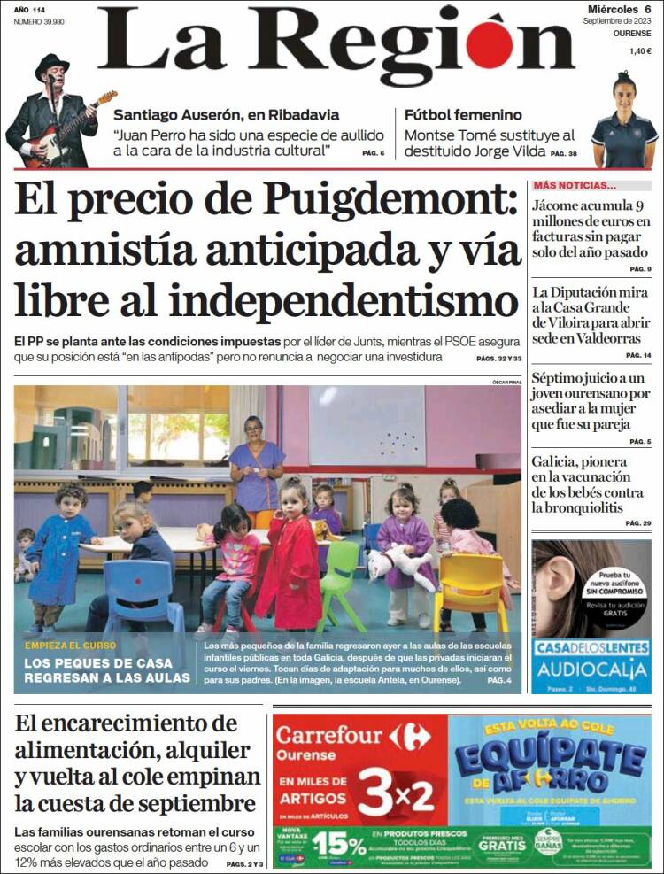 Portada de La Región de Ourense (Espa&ntilde;a)