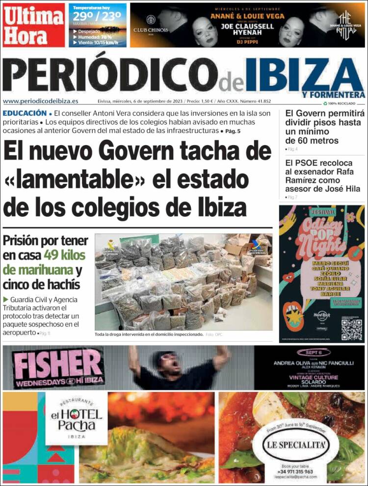 Portada de Periódico de Ibiza (España)