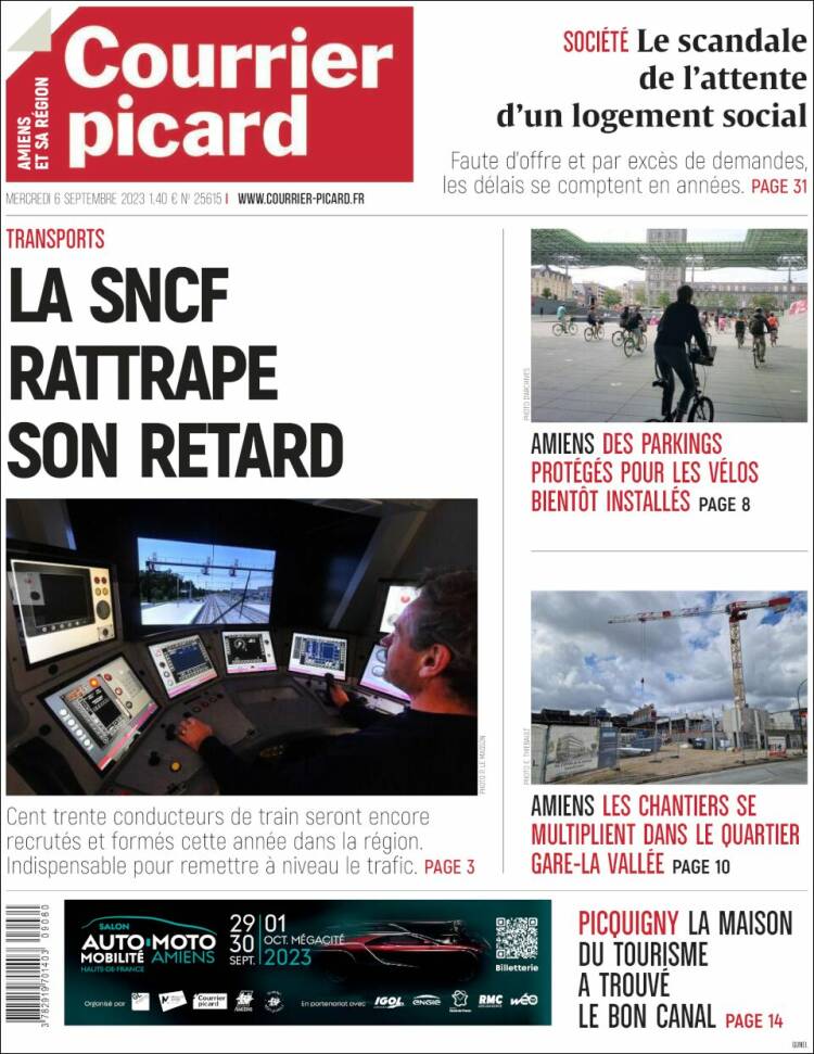 Portada de Courrier Picard (Francia)