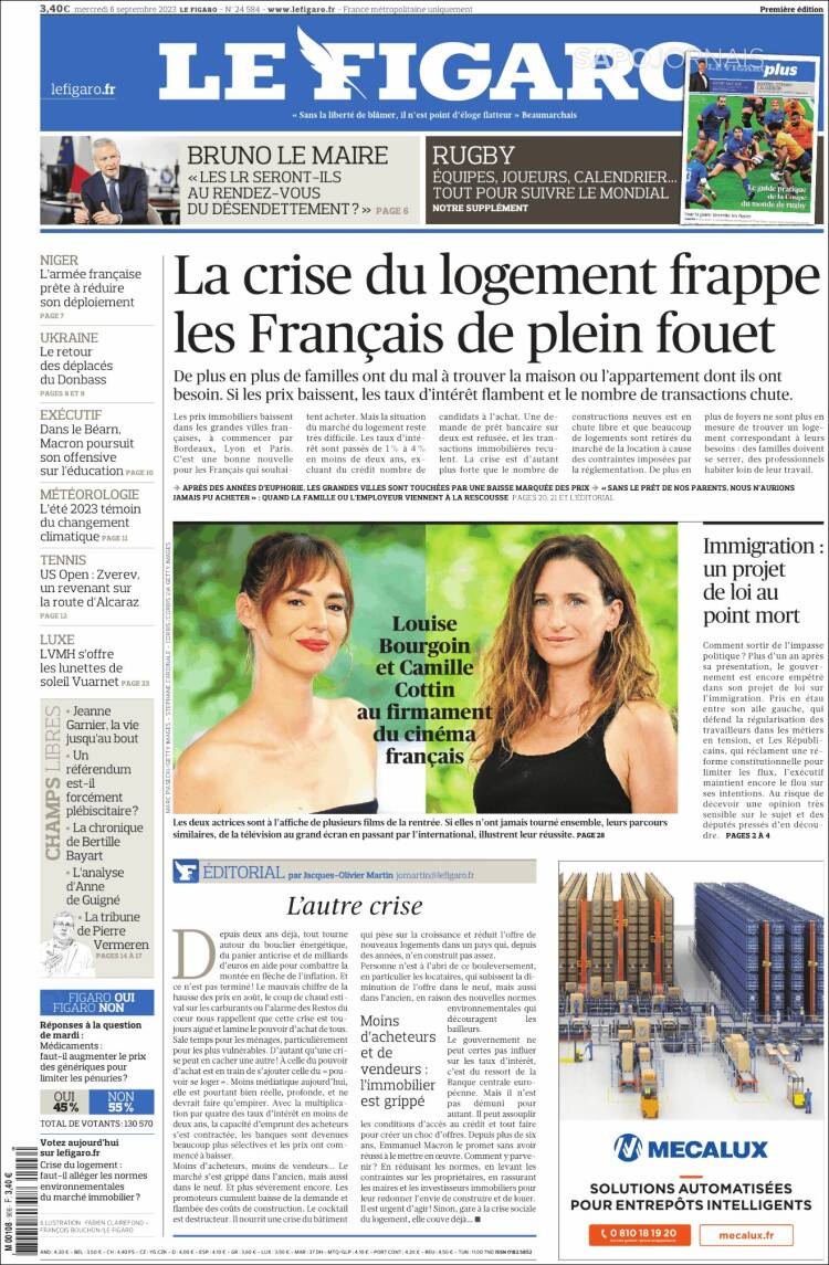Portada de Le Figaro (Francia)