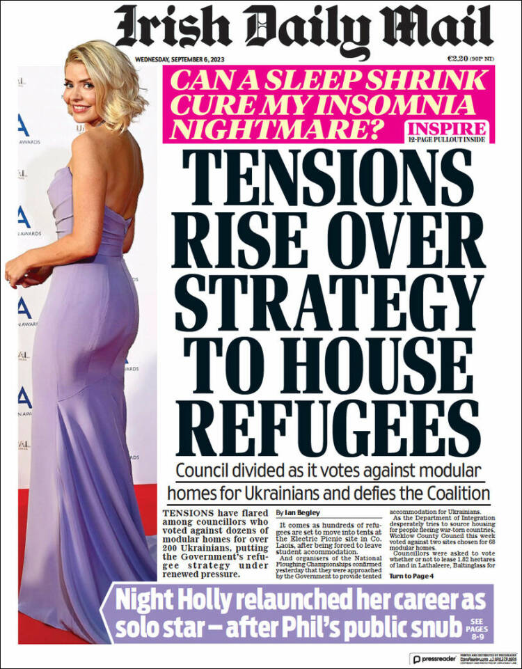 Portada de Irish Daily Mail (Irlanda)