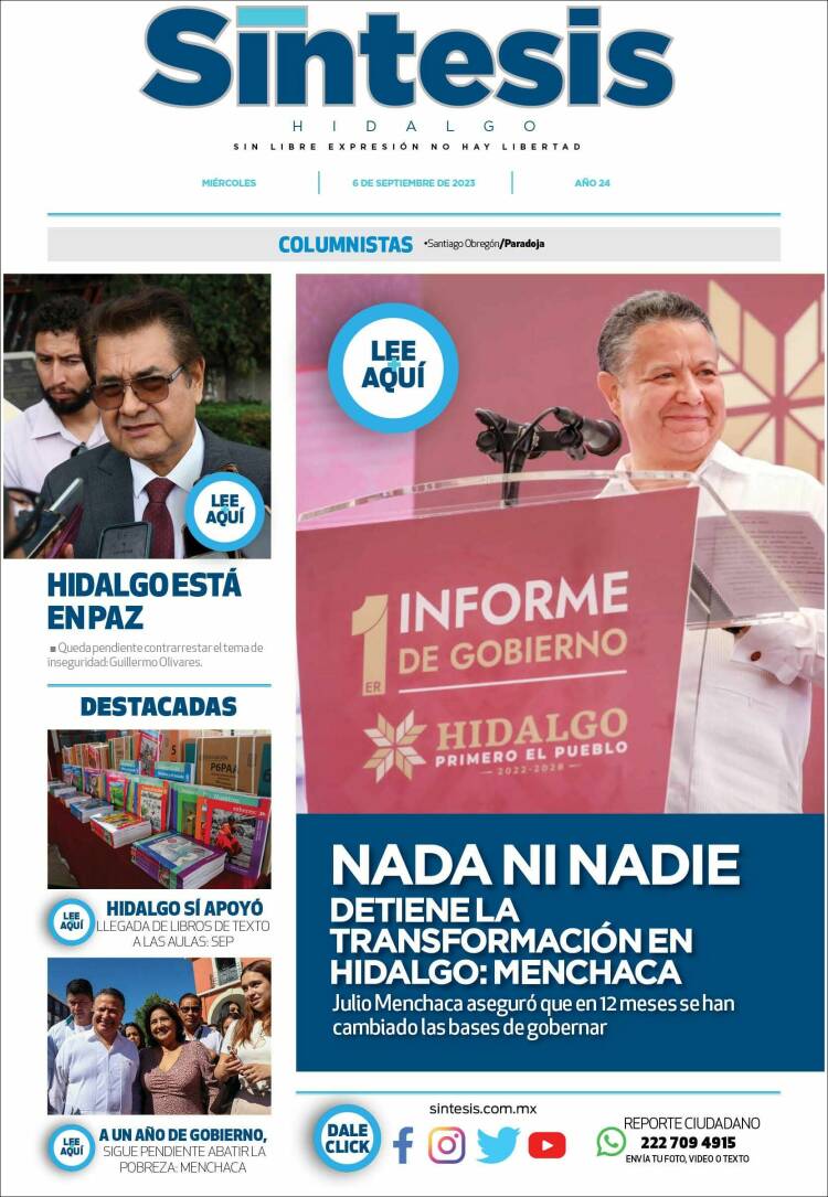 Portada de Sistesis - Hidalgo (M&eacute;xico)