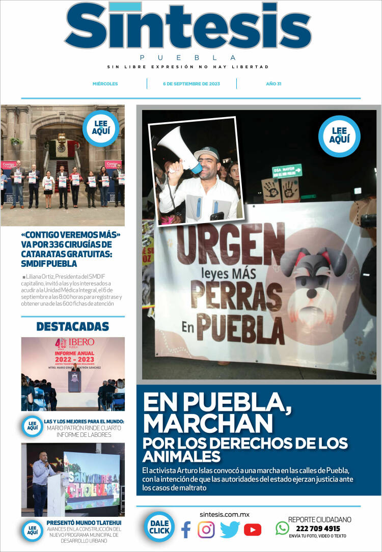 Portada de Síntesis - Puebla (M&eacute;xico)