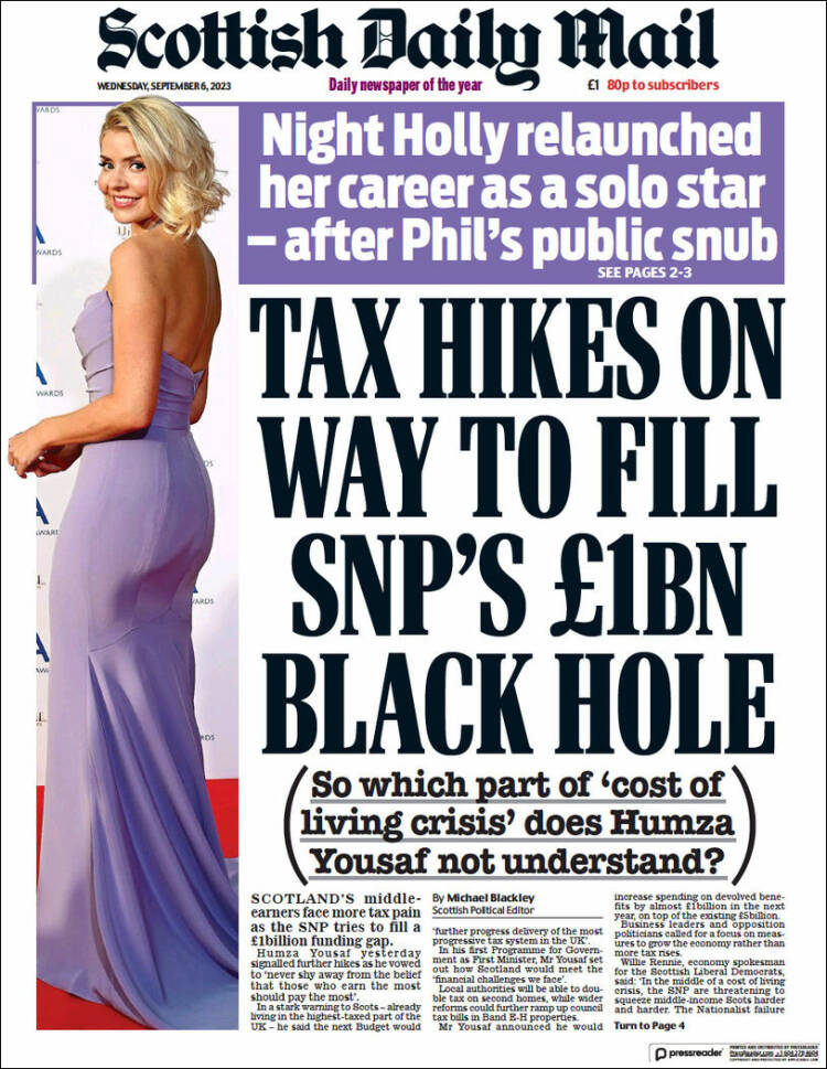 Portada de Scottish Daily Mail (Reino Unido)