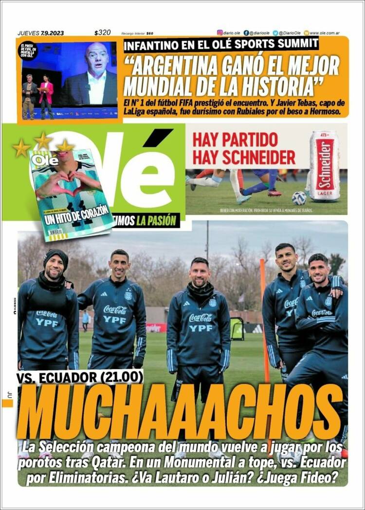 Portada de Olé (Argentina)