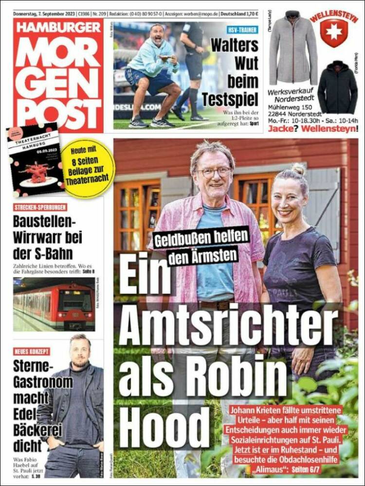 Portada de Hamburger Morgenpost  (Alemania)