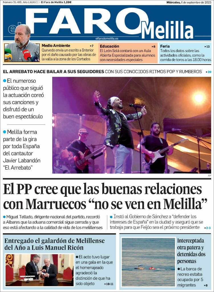 Portada de El Faro de Melilla (España)