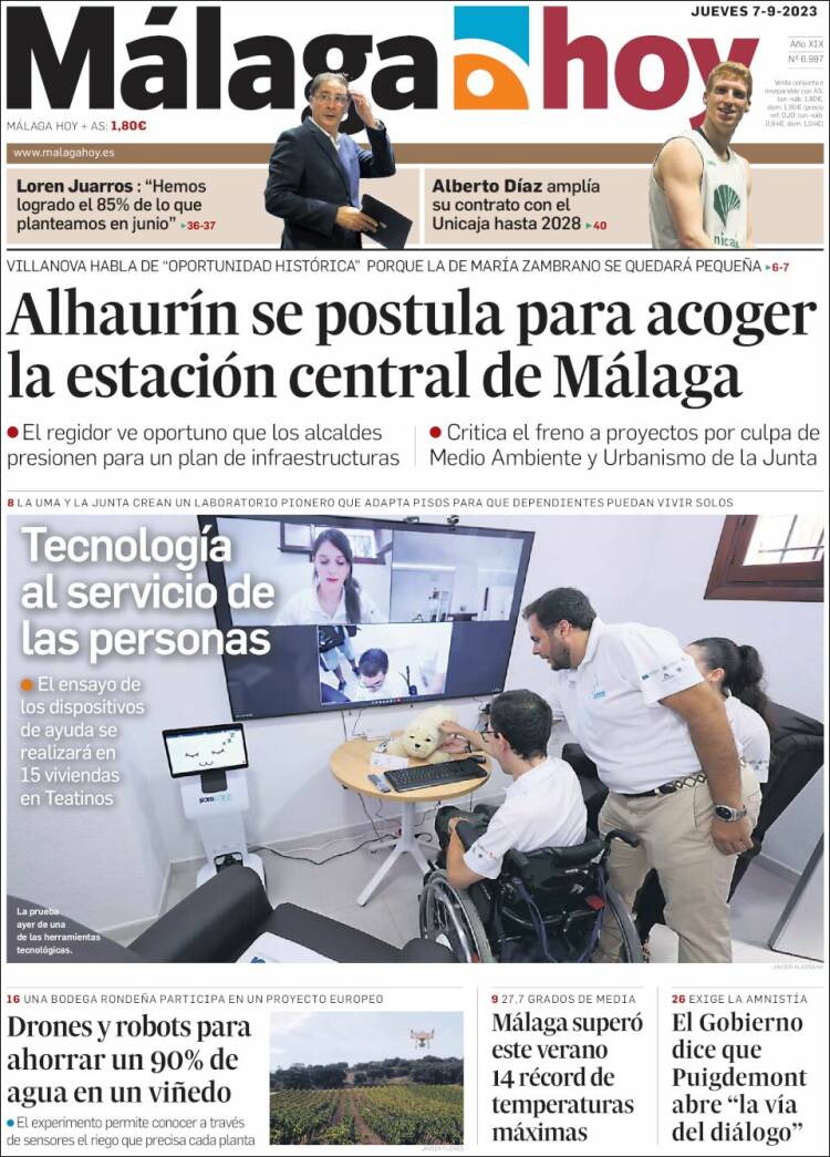 Portada de Málaga Hoy (España)