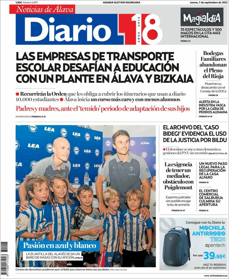 Portada de Noticias de Álava (España)