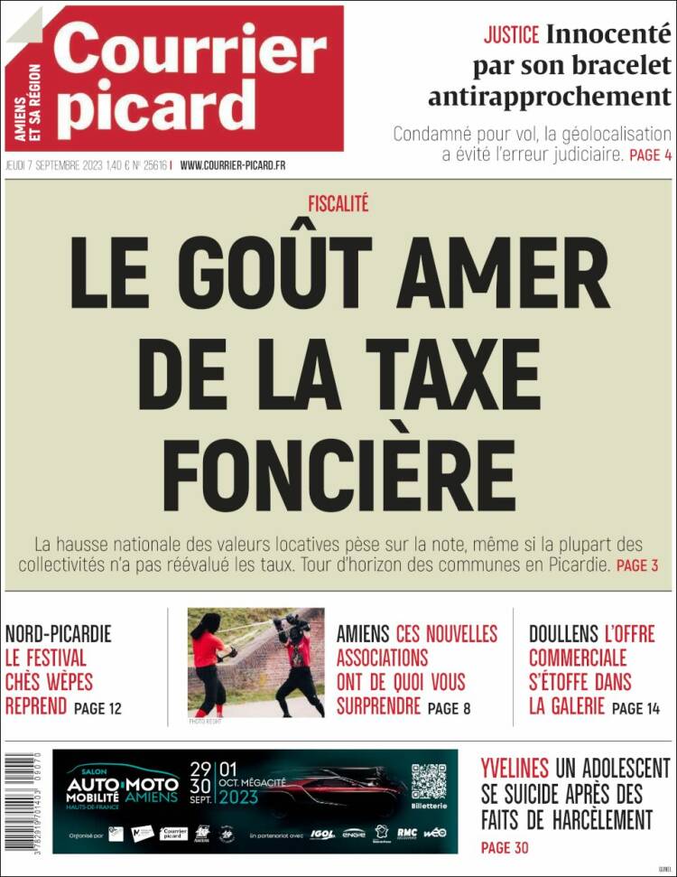 Portada de Courrier Picard (Francia)