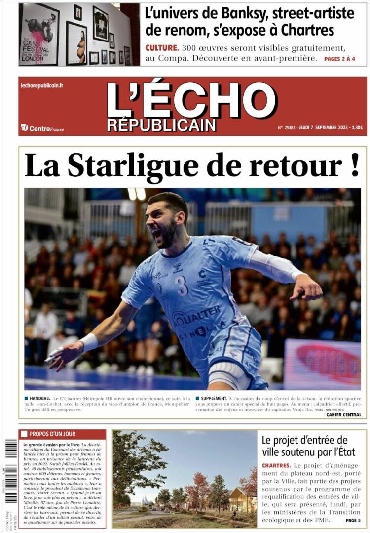 Portada de L'Echo Républicain (Francia)