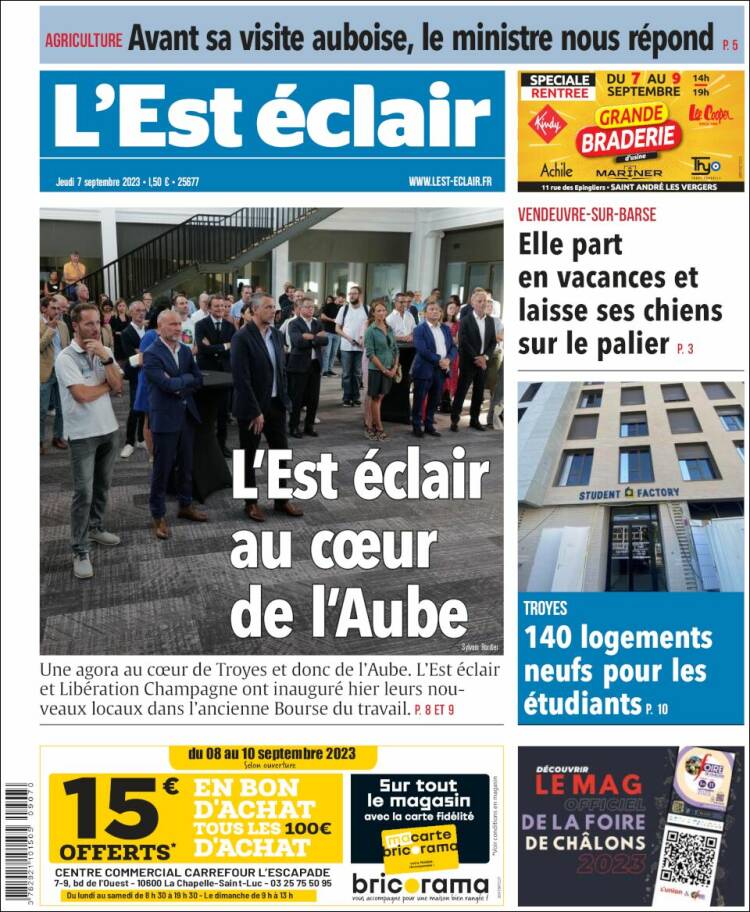 Portada de L'Est Eclair (Francia)