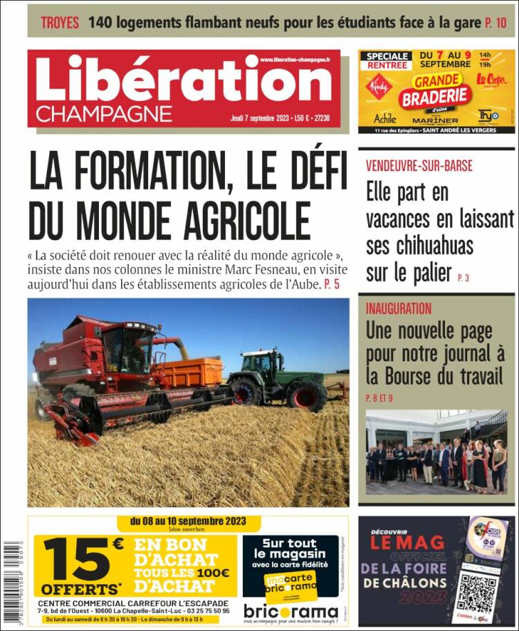 Portada de Libération Champagne (Francia)