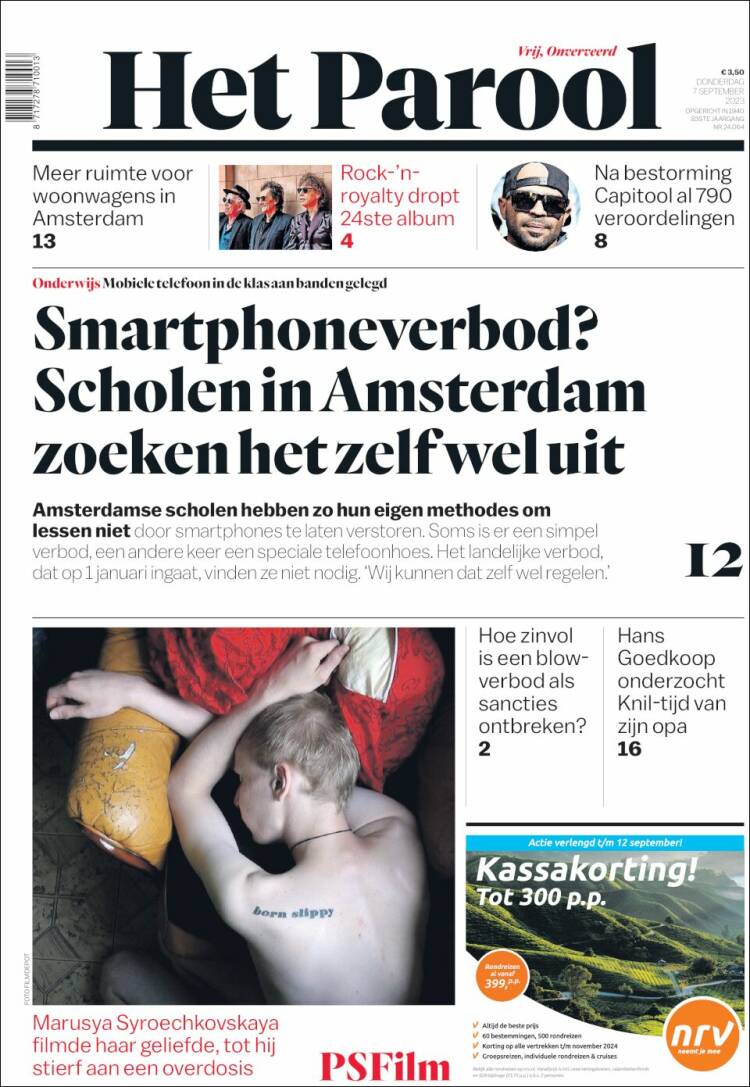 Portada de Het Parool (Pa&iacute;ses Bajos)