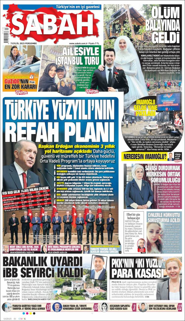 Portada de Sabah (Turqu&iacute;a)