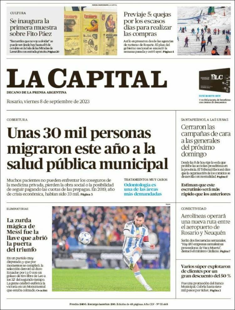 Portada de La Capital - Rosario (Argentina)