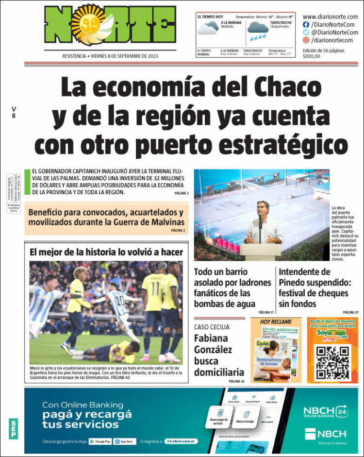 Portada de Diario Norte (Argentina)