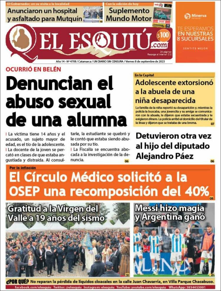 Portada de El Esquiu (Argentina)