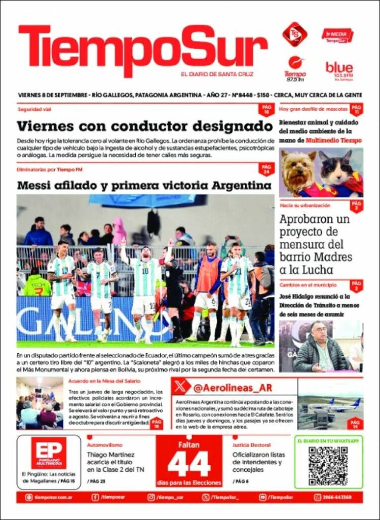 Portada de Tiempo Sur (Argentina)