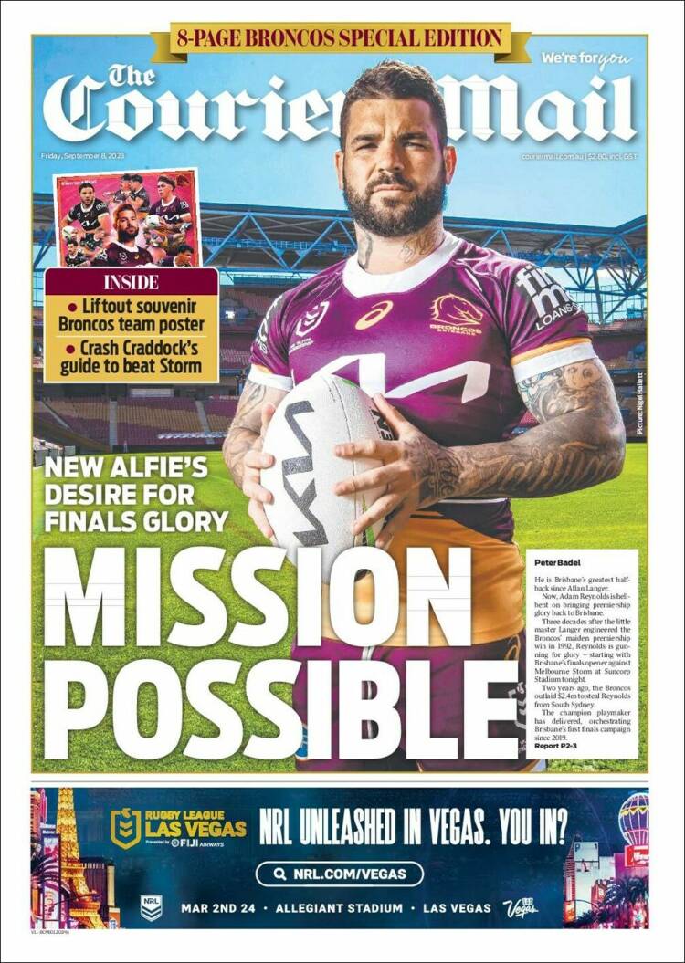 Portada de The Courier-Mail (Australia)