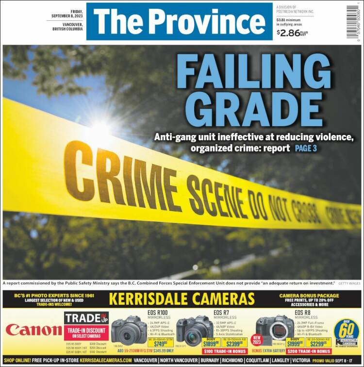 Portada de The Province (Canadá)