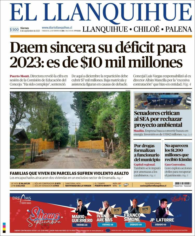 Portada de El Llanquihue (Chile)