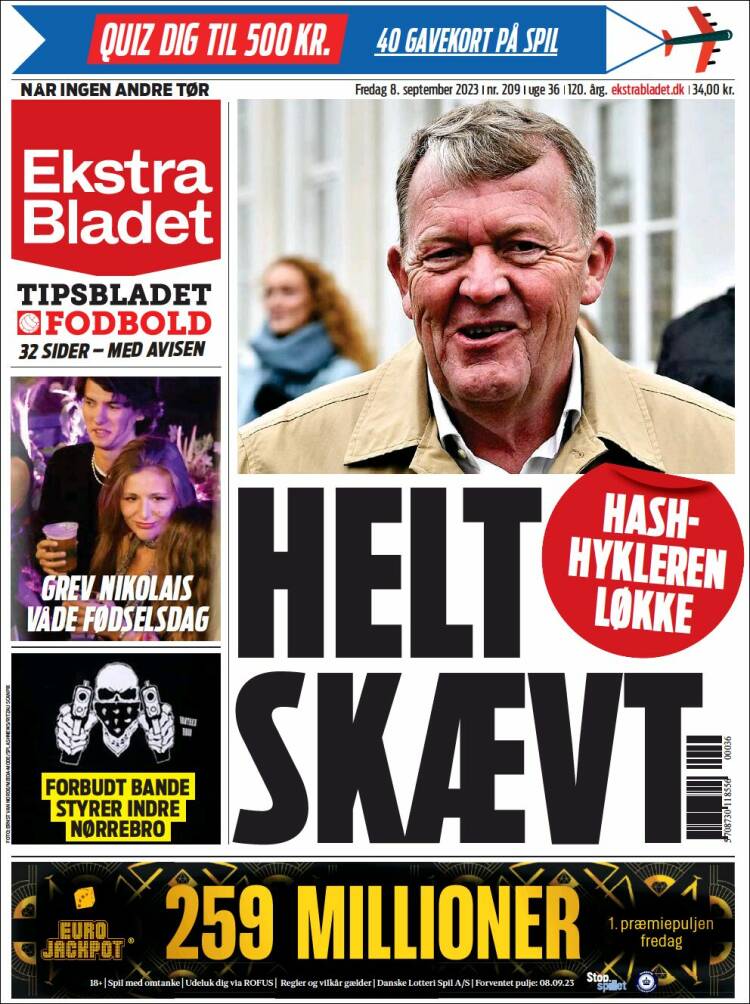 Portada de Ekstra Bladet (Dinamarca)