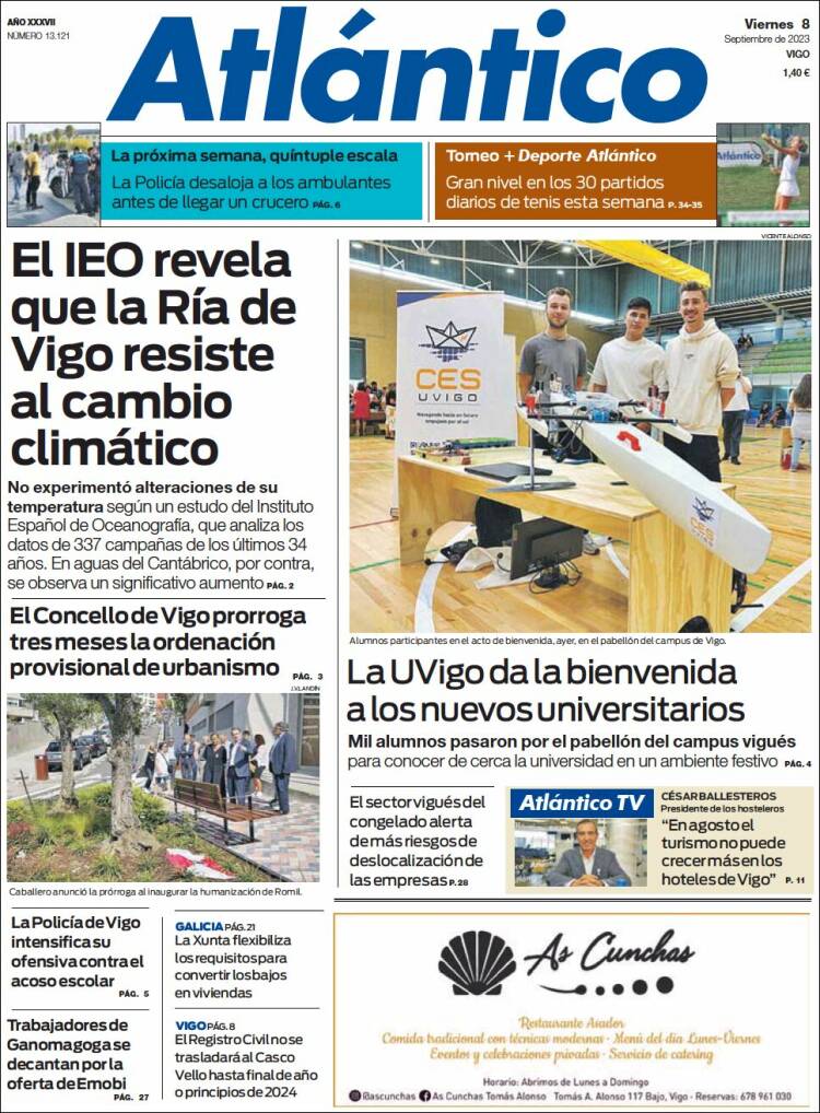 Portada de Atlántico Diario (España)