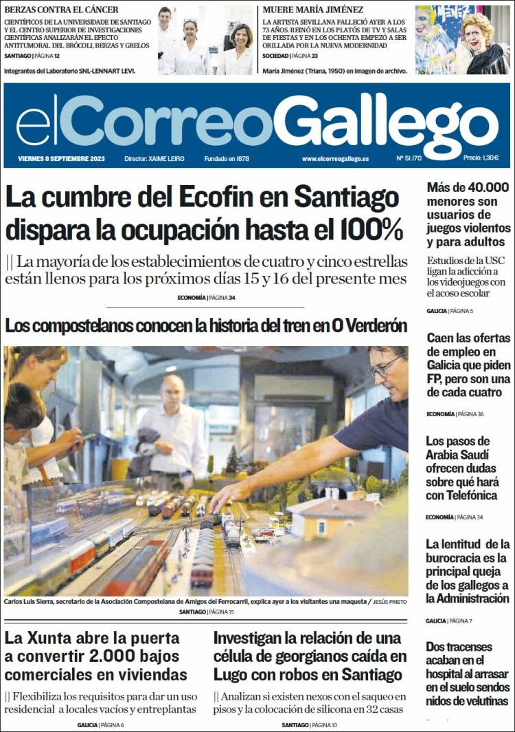 Portada de El Correo Gallego (España)