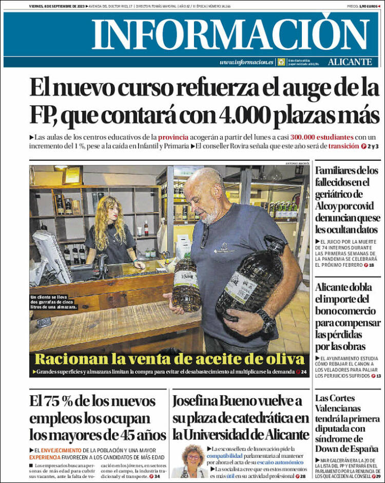 Portada de Diario Información (España)