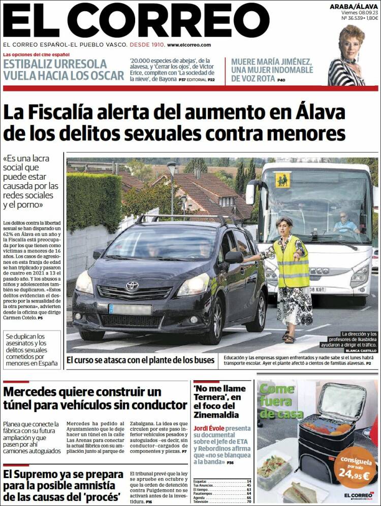 Portada de El Correo - Álava (España)