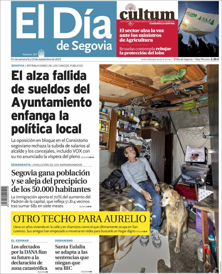 Portada de El Día de Segovia (España)