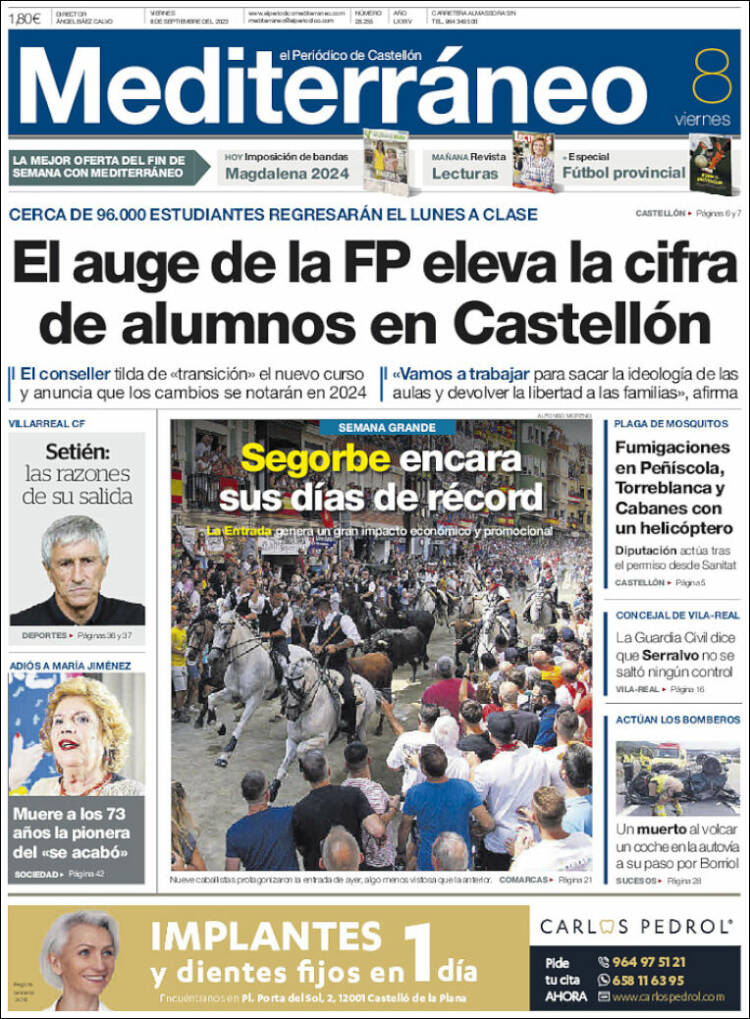 Portada de El Periódico Mediterraneo (España)
