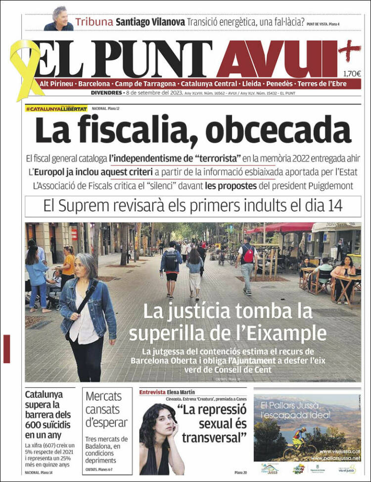 Portada de El Punt Avui (España)