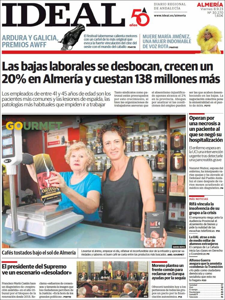 Portada de Ideal Almeria (España)