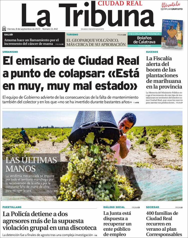 Portada de La Tribuna de Ciudad Real (España)