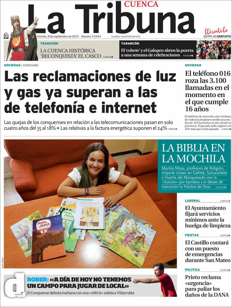 Portada de La Tribuna de Cuenca (España)