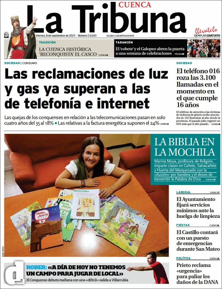 Portada de La Tribuna de Cuenca (España)
