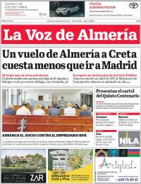 Portada de La Voz de Almería (España)