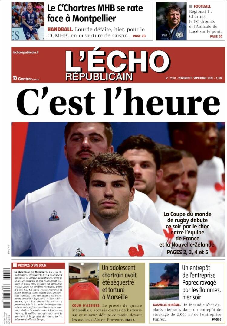 Portada de L'Echo Républicain (Francia)