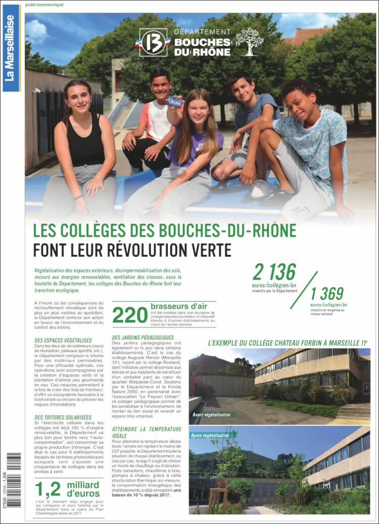 Portada de La Marseillaise (Francia)